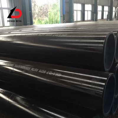 API 5L X42 X52 X56 X6 Sch ASTM A106 A36 A53 DN350 DN400 أنابيب النفط المحمومة بالدوامة سوداء خفيفة من الفولاذ الكربوني المستديرة CS ERW