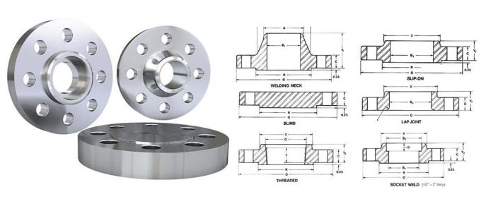 ASME/ANSI/DIN/GOST/BS EN RF/FF/Rtj 150#-2500# الفولاذ المقاوم للصدأ / الفولاذ المسبوب Wn/So/Threaded/Plate/Socket/Blind Flange 12